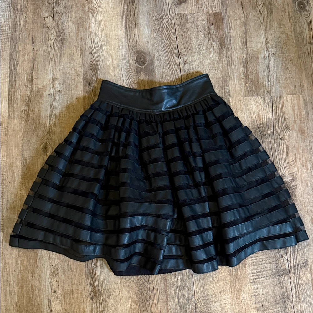 Elegant Black Striped Skirt